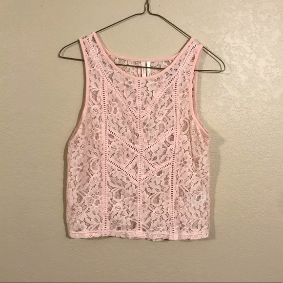 NWOT Wild Pearl Lace Crop Top - Picture 1 of 5